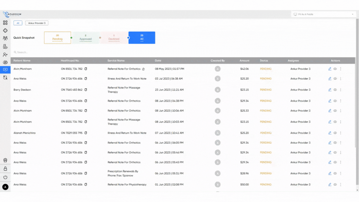 Service Request Drawer